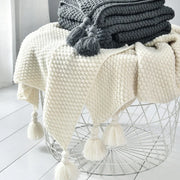 Fringe Knit Sofa Throw