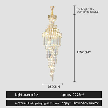DecorBites™ Light Luxury Rotating Crystal Chandelier for Villa Living Room