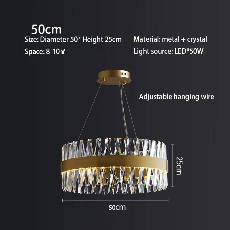 Crystal LED Ceiling Chandelier Oval 100cm