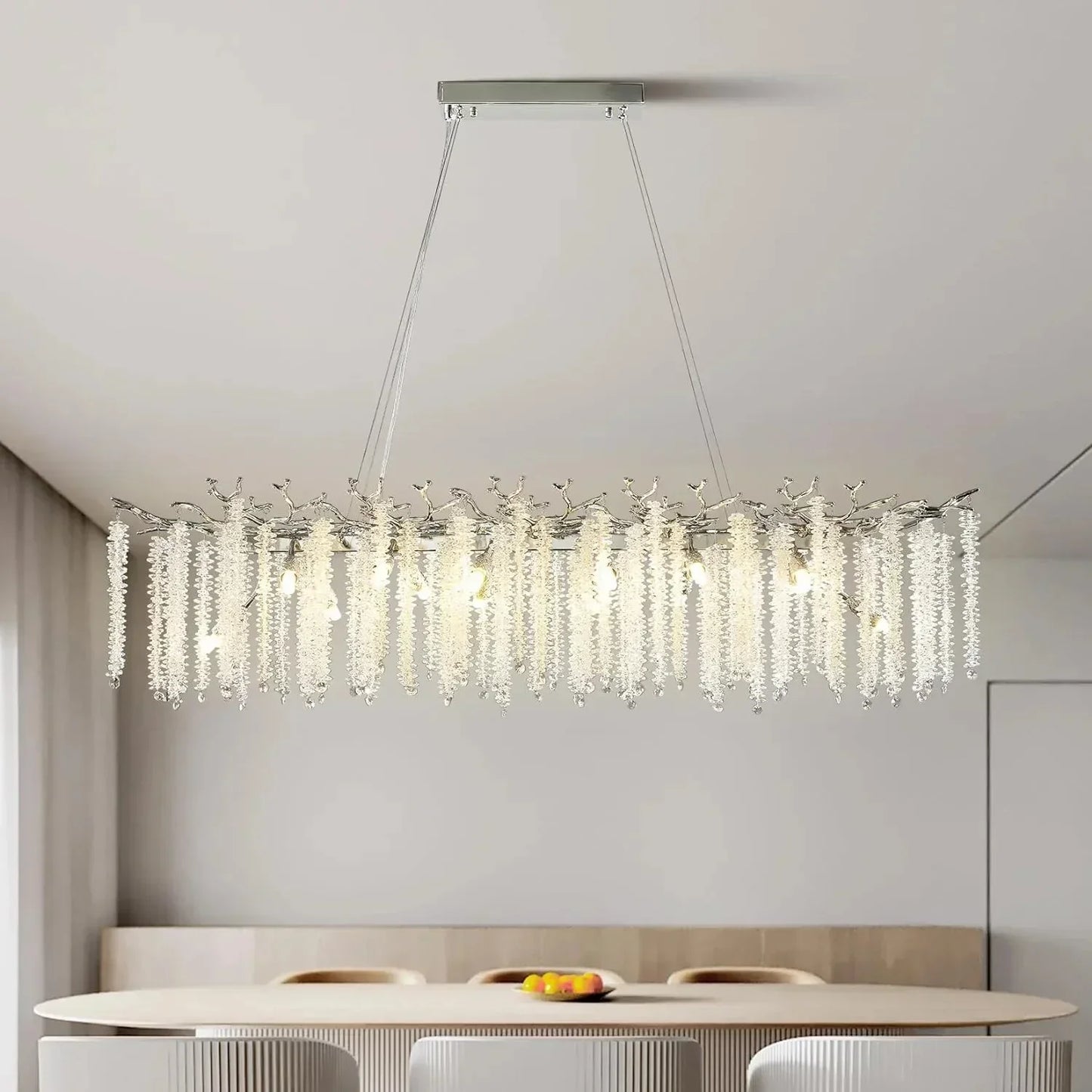 DecorBites™ Gold Crystal Branch Chandelier | Modern Luxury Round Ceiling Light