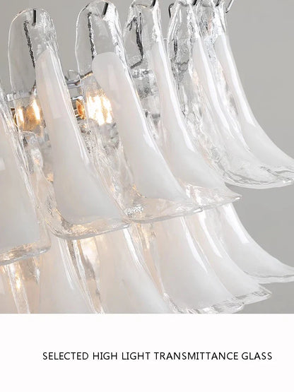 DecorBites™ French White Glass Pendant Lights: Luxury LED Hanging Lamps for Living & Dining Rooms