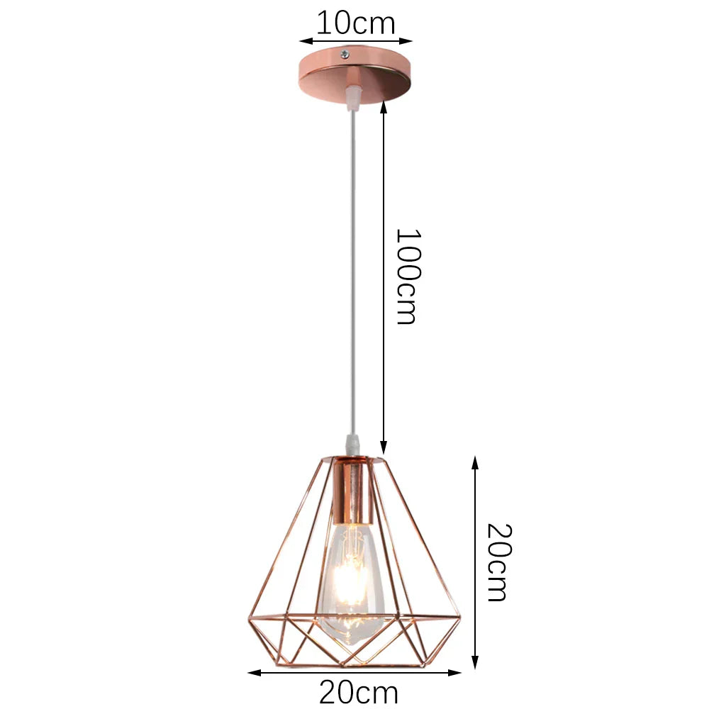 Gold Industrial Pendant Light Adjustable Height