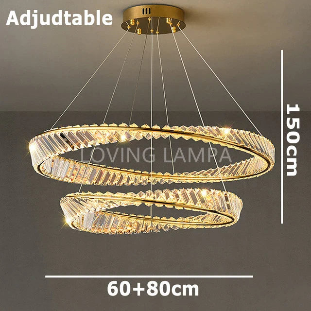 DecorBites™ Crystal Stainless Steel Ceiling Pendant Light for Luxurious Living