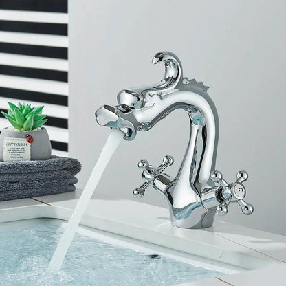 DecorBites™ Dragon Style Bathroom Basin Faucet with Hot Cold Water Mixer Tap