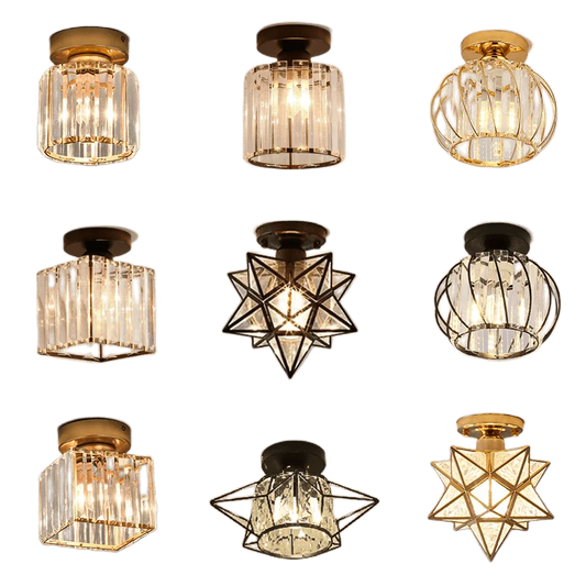 DecorBites™ Crystal Glass Nordic LED Chandelier for Modern Indoor Lighting