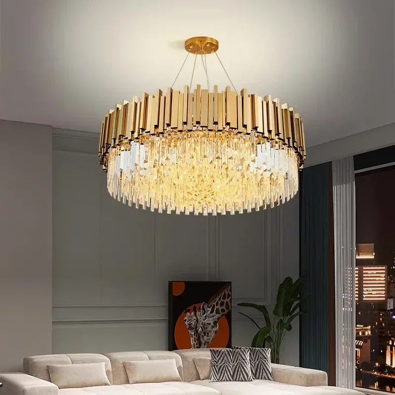 Golden Crystal Dining Chandelier