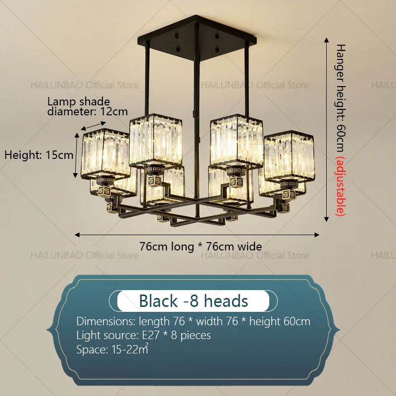 DecorBites™ Crystal Chandelier: Modern, Luxe, & Chic for Living Room, Bedroom, Restaurant & Villa