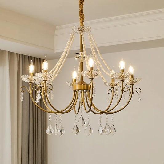 DecorBites™ Crystal LED Chandelier Living Room Luxury Lighting E14 Pendant Lamparas