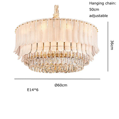 DecorBites™ Crystal Feather Ceiling Pendant Lights for Luxury Home Decor & Living Room