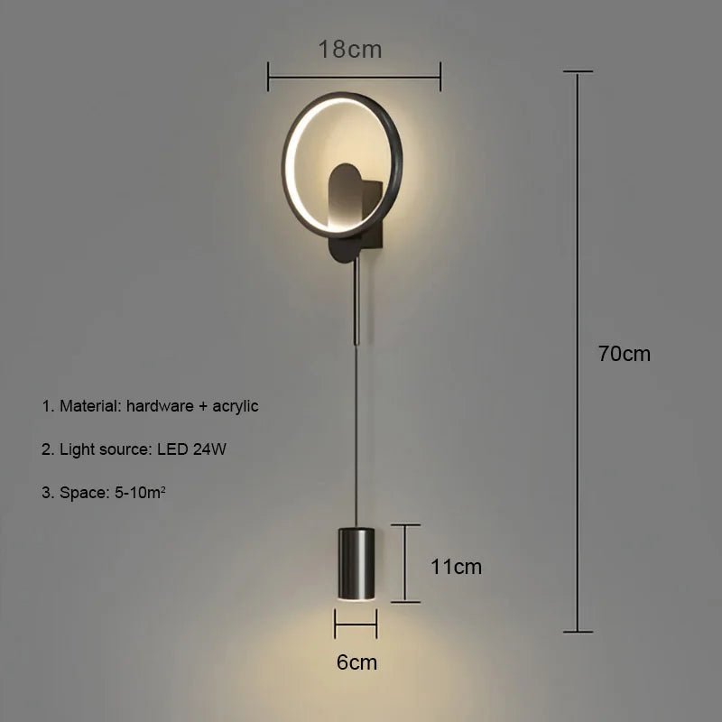 DecorBites™ Gold LED Wall Light 24W Modern Nordic Wall Lamp for Home Decor