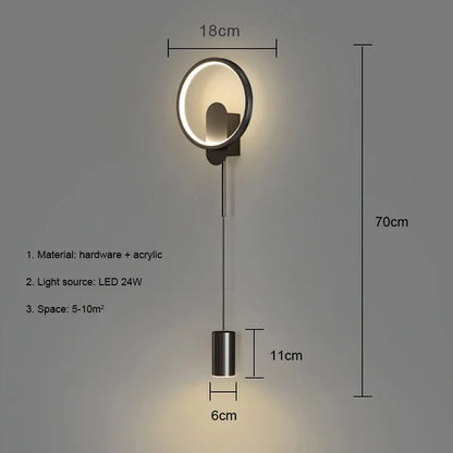 DecorBites™ Gold LED Wall Light 24W Modern Nordic Wall Lamp for Home Decor