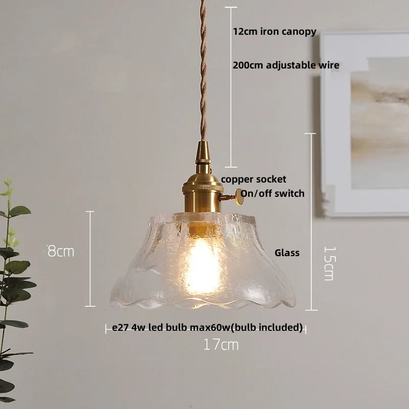 DecorBites™ Clear Glass Wire Pendant Light Fixture Nordic Modern Hanging Lamp