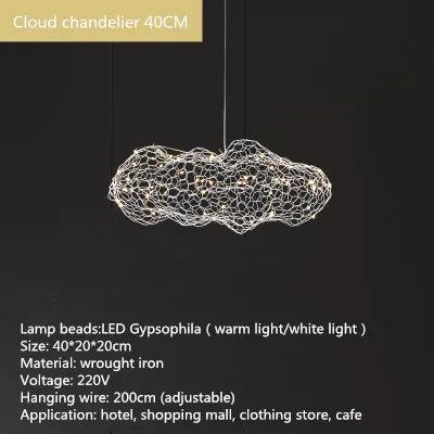DecorBites™ Cloud Pendant Lights: Industrial Loft Firefly Chandelier for Living Room, Bedroom, Staircase