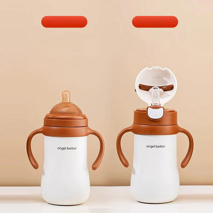 DecorBites™ Kids Stainless Steel Thermos Cup with Straw, 320ML Cute Water Bottle
