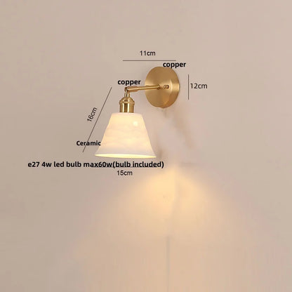 DecorBites™ Copper LED Wall Light Fixture with Pull Chain Switch for Modern Living Spaces