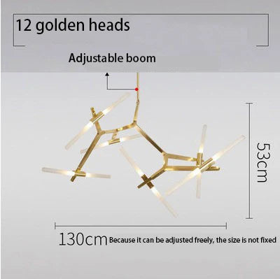 Black Gold LED Pendant 16-Head Dual-Tone