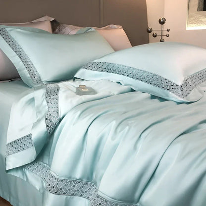 DecorBites™ Eucalyptus Fiber Summer Quilt Bedding Set with Wide Edge & Silky Cool Feel