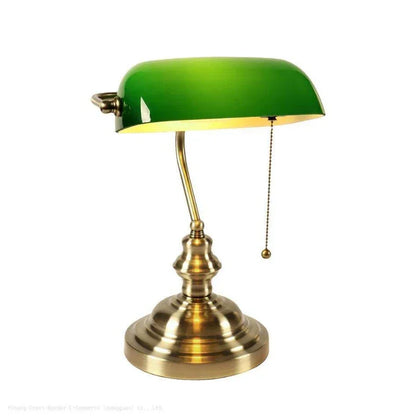 DecorBites™ Glass Lampshade Bank Desk Table Lamps White Green LED Light E27
