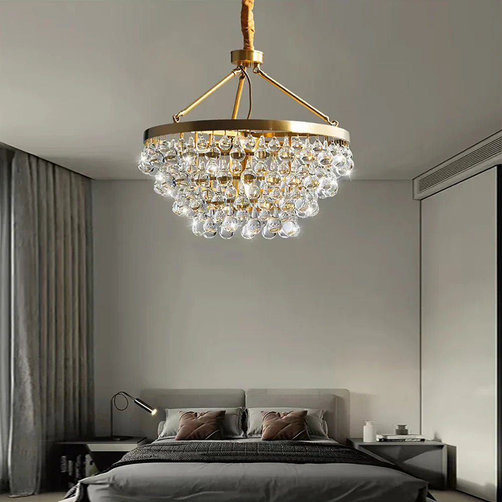 DecorBites™ Black Crystal Bead Ceiling Chandelier - Modern Classic for Living Room & Dining Table