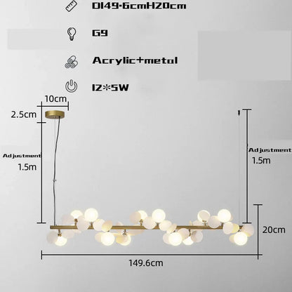 DecorBites™ Gold Metal G9 LED Pendant Chandelier with Acrylic Flower Decor