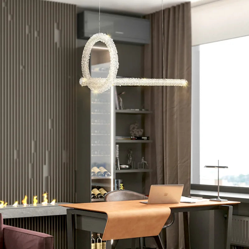 DecorBites™ Crystal Flower LED Chandelier: Modern Luxury Round Ring Pendant Light for Dining & Living Room