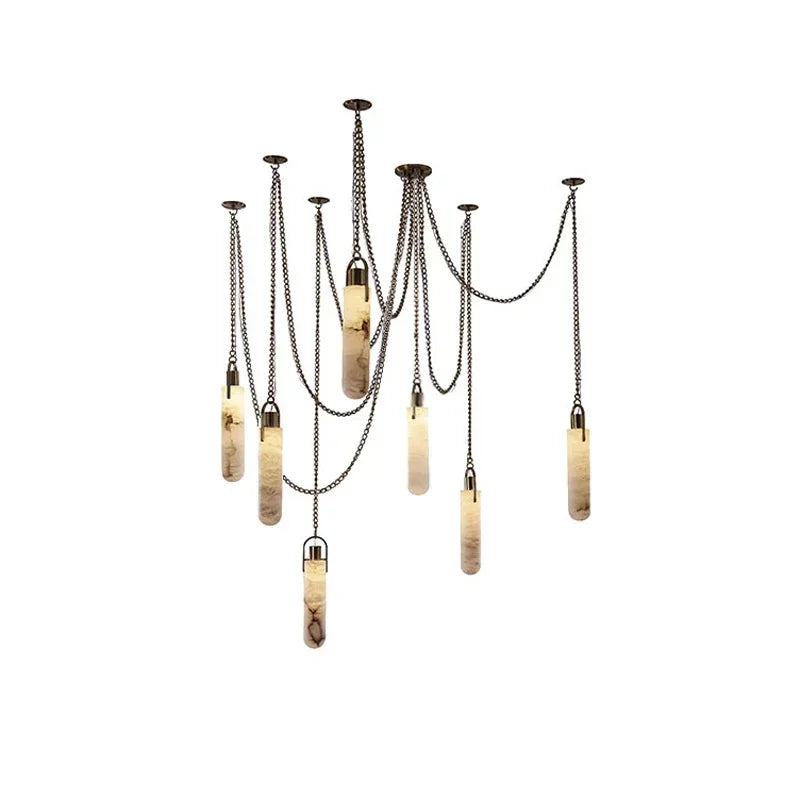 Gold Chrome Marble Chandelier