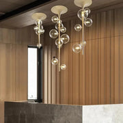 Clear Glass Bubble Chandelier 10-Head Design
