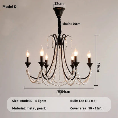 DecorBites™ Elegant Black Crystal Chandelier Pendant Light for Living Room