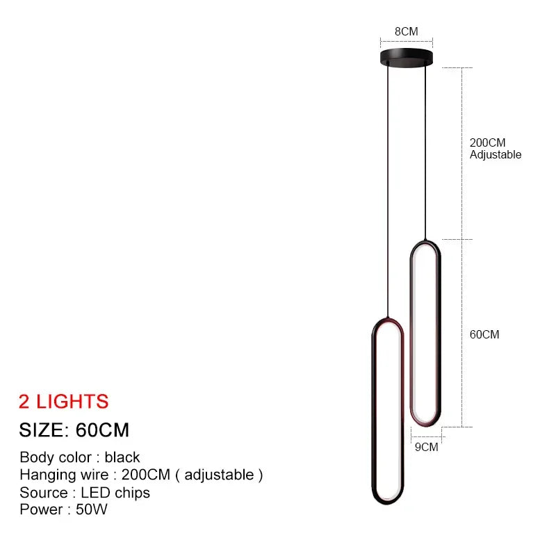 Sleek LED Pendant Chandelier