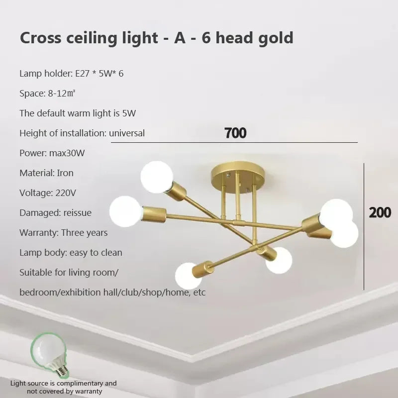 DecorBites™ LED Ceiling Chandelier: Modern Light Fixture for Living Room, Bedroom, Hall - Indoor Home Decor