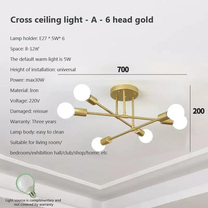 DecorBites™ LED Ceiling Chandelier: Modern Light Fixture for Living Room, Bedroom, Hall - Indoor Home Decor