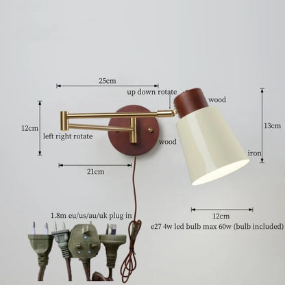 DecorBites™ Creamy Iron LED Wall Lamp Bedroom Living Room Bathroom Mirror Stair Light