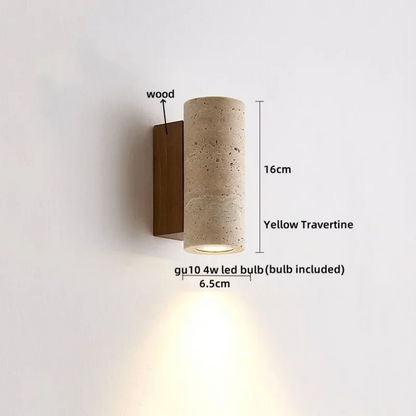 DecorBites™ LED Wall Sconce Modern Nordic Wood Canopy Terrazzo Bathroom Mirror Light