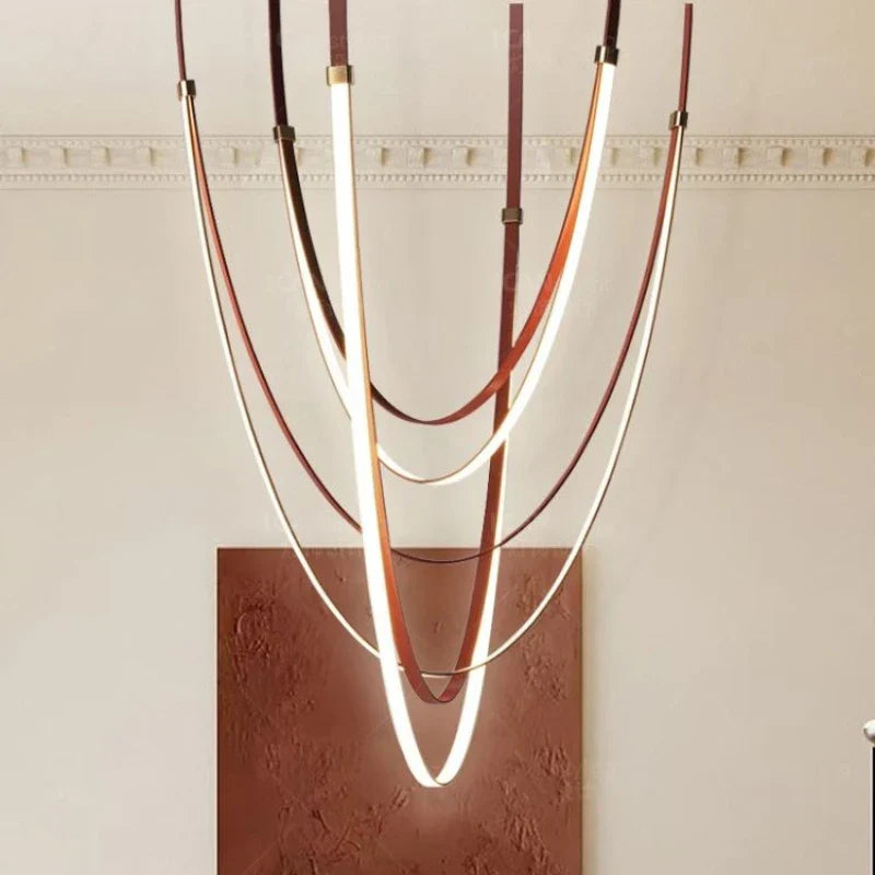 Gold Strip Chandelier
