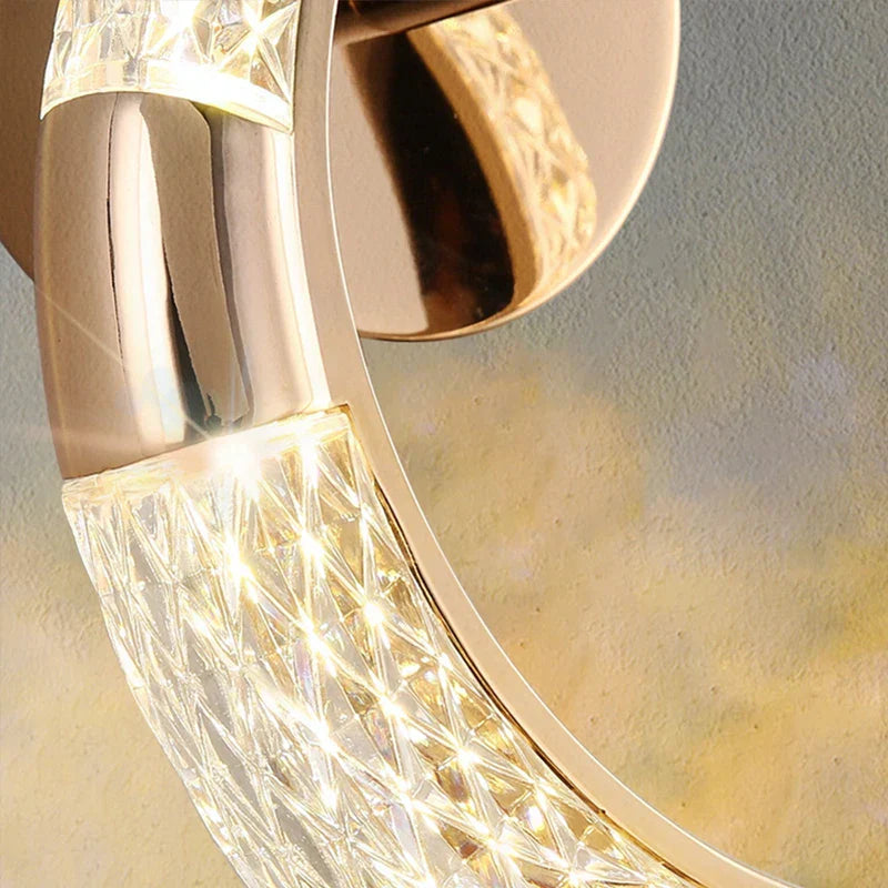 DecorBites™ Crystal Nordic Wall Sconce for Home Decoration, Bedside Bedroom Lamp