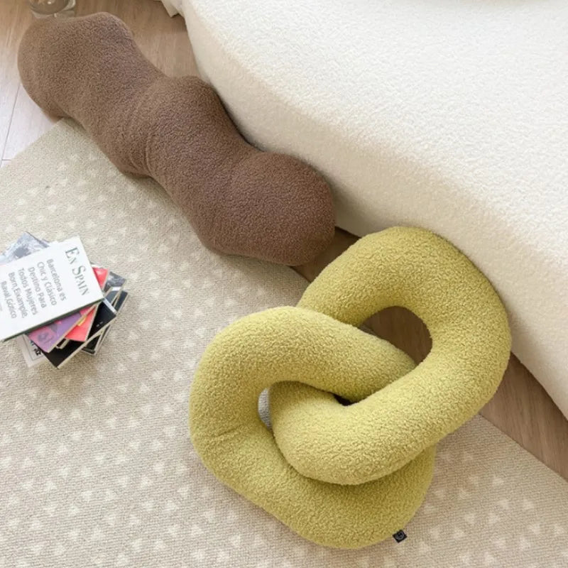 Grey Knotted Cushion Pillow