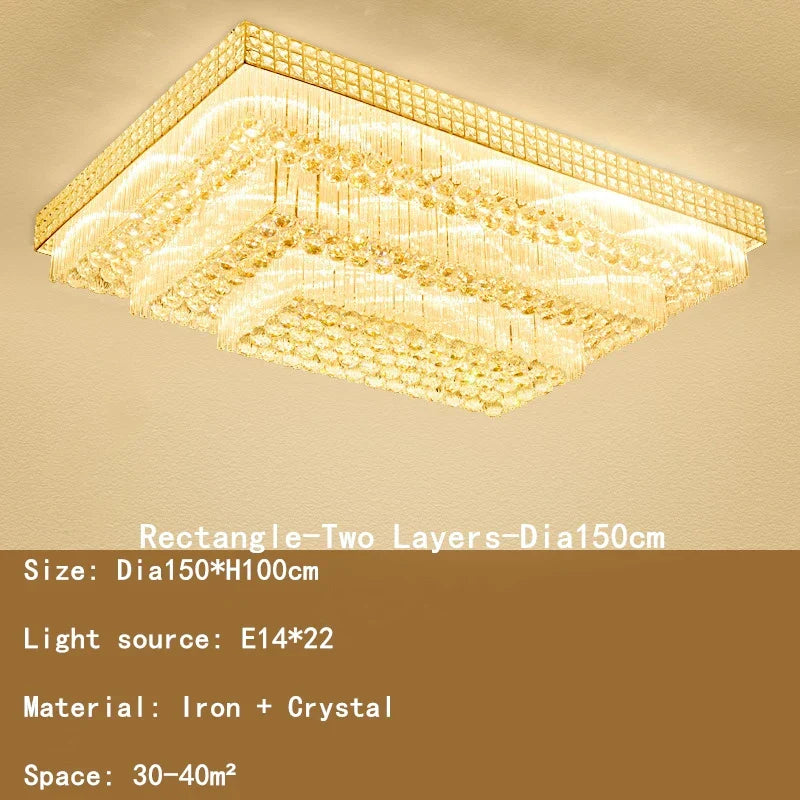 DecorBites™ Crystal LED Chandelier: Light Luxury Ceiling Lamps for Living Room, Bedroom, Kitchen, Hotel