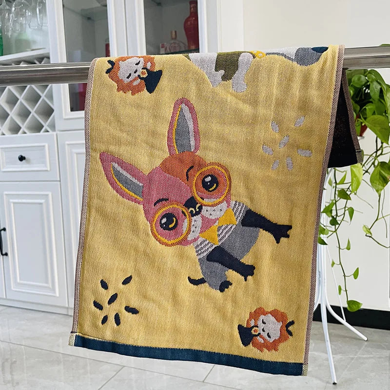 Cat Print Face Towels