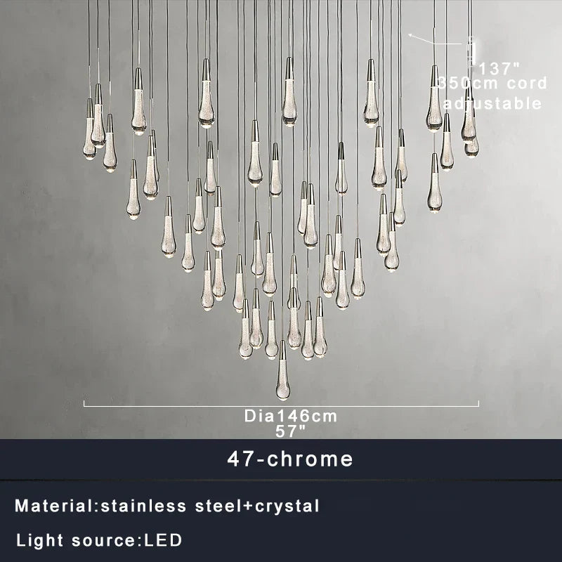 DecorBites™ Crystal Water-drop Ceiling Chandelier: Elegant Dining Table Lighting Fixture
