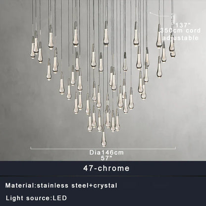 DecorBites™ Crystal Water-drop Ceiling Chandelier: Elegant Dining Table Lighting Fixture