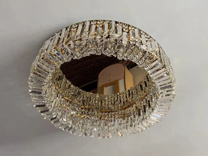 DecorBites™ Crystal Glass Round Ceiling Chandelier: Luxury Modern LED Indoor Lighting for Home Decor