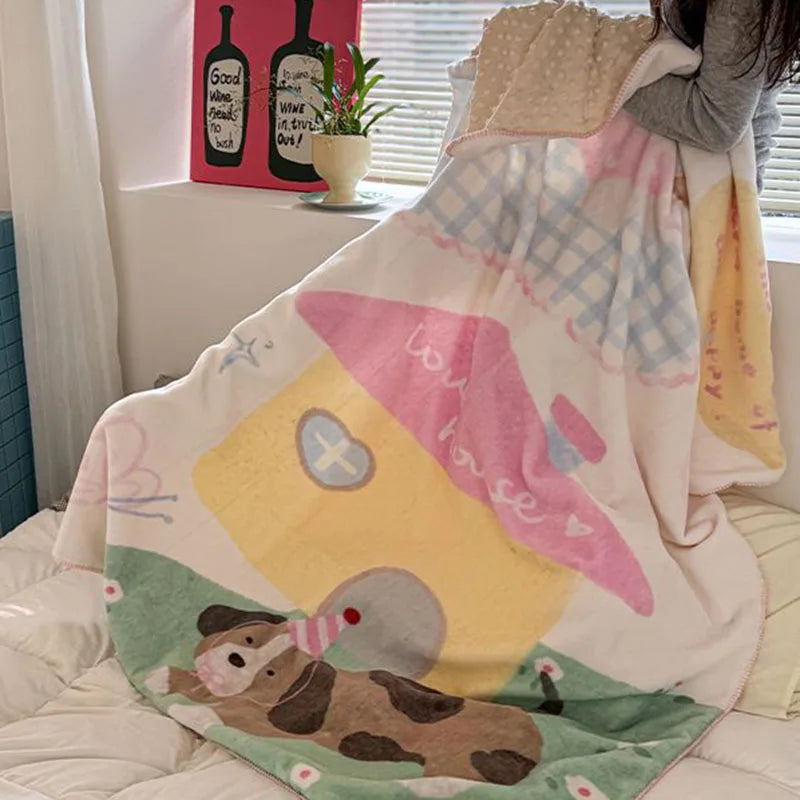 Velvet Cartoon Nap Blanket