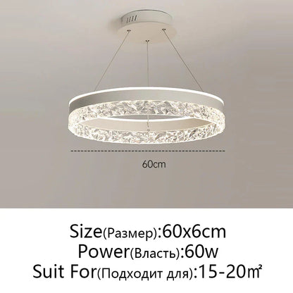 DecorBites™ Crystal Rings LED Chandelier Black&White Frame