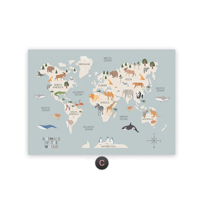 World Map Canvas Wall Art