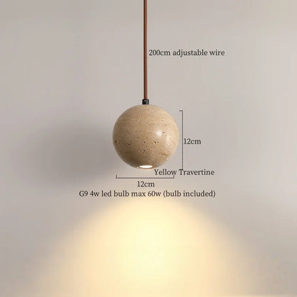 DecorBites™ Black Travertine LED Hanging Pendant Light - Nordic Modern Home Decor
