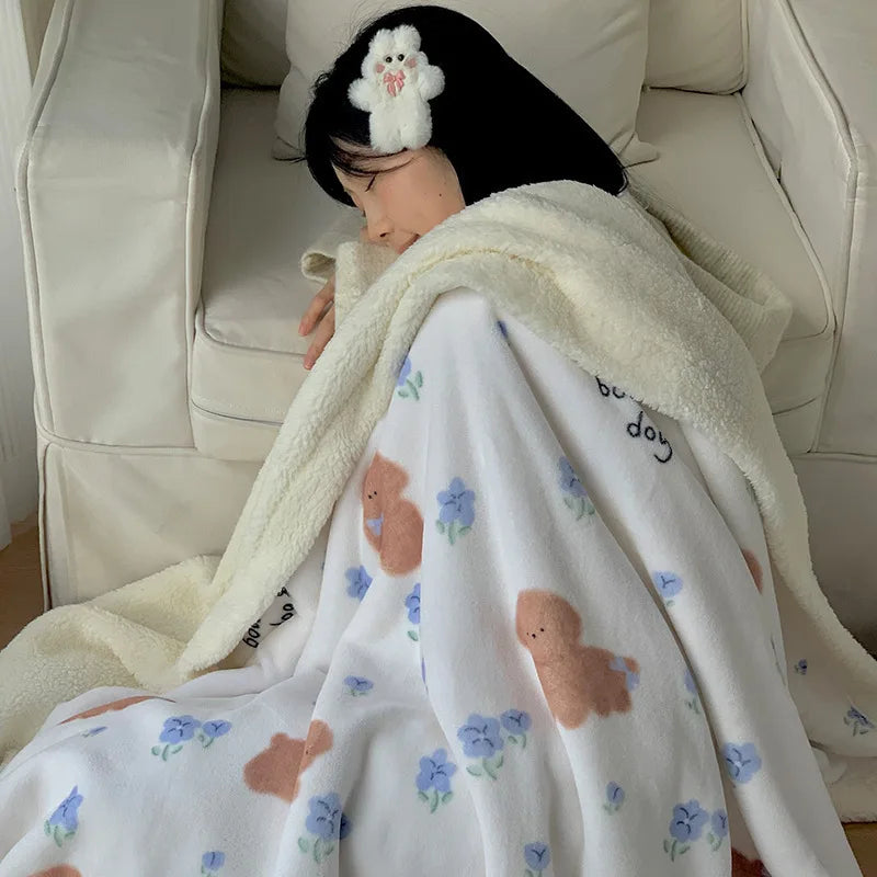 Cartoon Plush Sofa Blanket