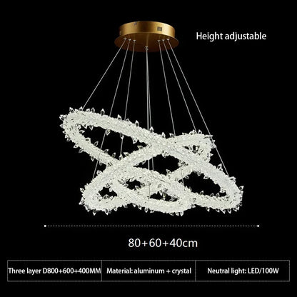 DecorBites™ Crystal Flower LED Chandelier Pendant Light for Living and Dining Room