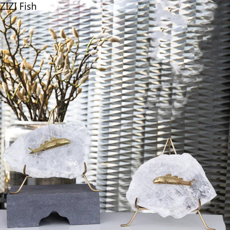 Gold Crystal Fish Ornament