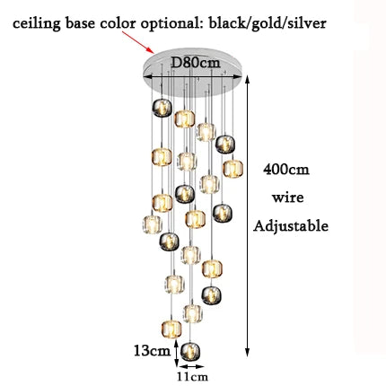 DecorBites™ Crystal LED Chandelier: Modern Living Room Suspension Light for Home Decoration