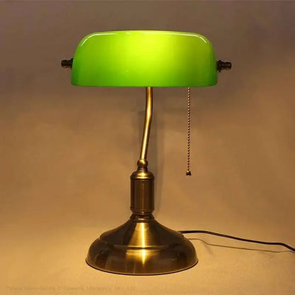 DecorBites™ Glass Lampshade Bank Desk Table Lamps White Green LED Light E27
